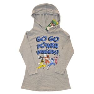 Power Rangers Women's Heather Gray‎ Lightweight Graphic Hoodie Pullover NWT XS